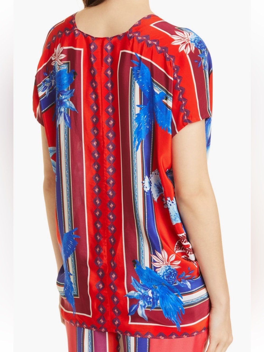 NWT FARM RIO MACAW SCARF OPEN FRONT SHORT SLEEVE BLOUSE - Picture 4 of 8